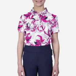 KJUS Polos-Girls' Printed Polo S/S Magenta/Alloy