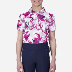 KJUS Polos-Girls' Printed Polo S/S Magenta/Alloy