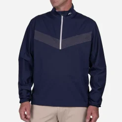 KJUS Jackets & Vests-Men'S Dexter Ii 2.5L Half-Zip Atlanta Blue Melange/Atlanta Blue