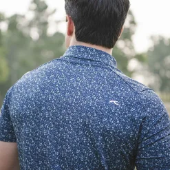KJUS Polos-Men'S Lance Printed Polo S/S Atlanta Blue/Steel Blue