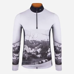 KJUS Midlayers & Sweaters-Men'S Revel Printed Midlayer Half-Zip White/Black
