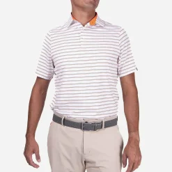 KJUS Polos-Men'S Soren Multi Stripe Polo S/S White/Kjus Orange