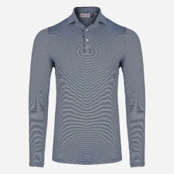 KJUS Polos-Men'S Soren Stripe Polo L/S Niagara/Atlanta Blue