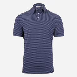 KJUS Polos & Shirts-Men'S Twill Stripe Polo S/S Atlanta Blue