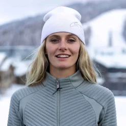 KJUS Accessories-Unisex Side Logo Beanie White