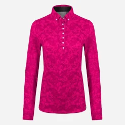 KJUS Polos-Women'S Dana Printed Polo L/S Cranberry