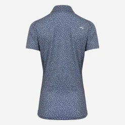 KJUS Polos-Women'S Enya Printed Polo S/S Steel Blue/Bone White