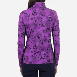 KJUS Midlayers & Sweaters-Women'S Sunshine Printed Half-Zip Foxglove/Atlanta Blue